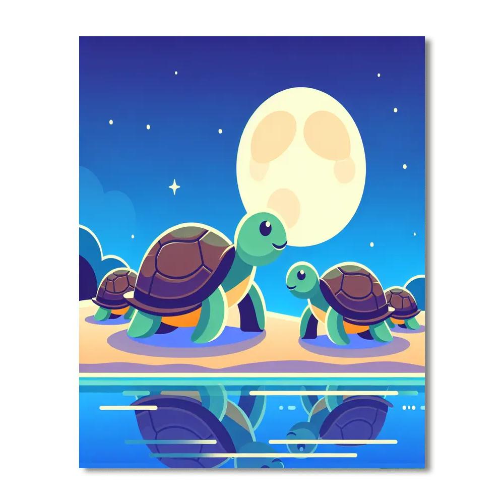 Tranquil Twilight Turtle Numbered Painting Kits