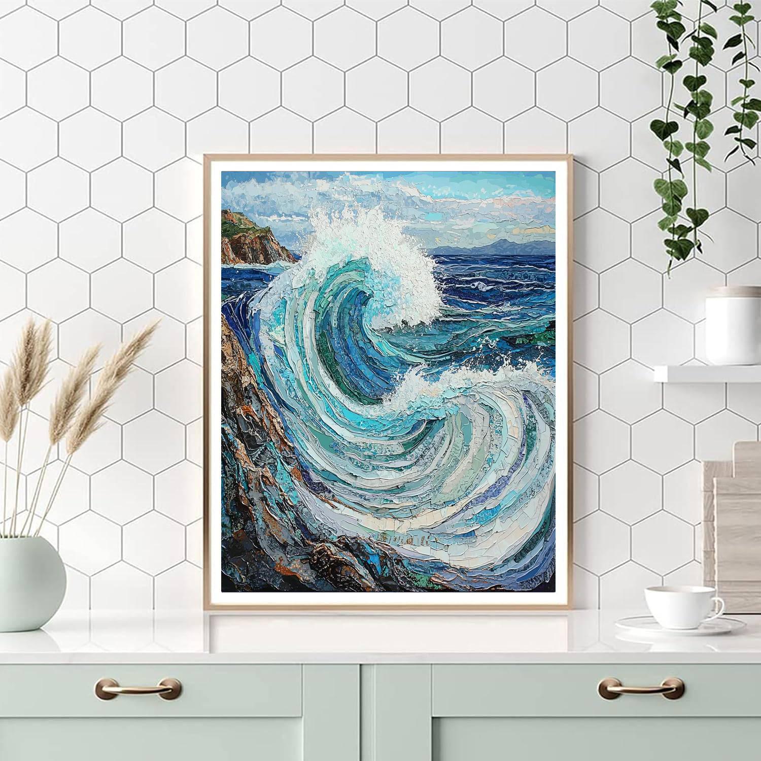 Michelangelo Inspired Elemental Waves  Paint By Numbers