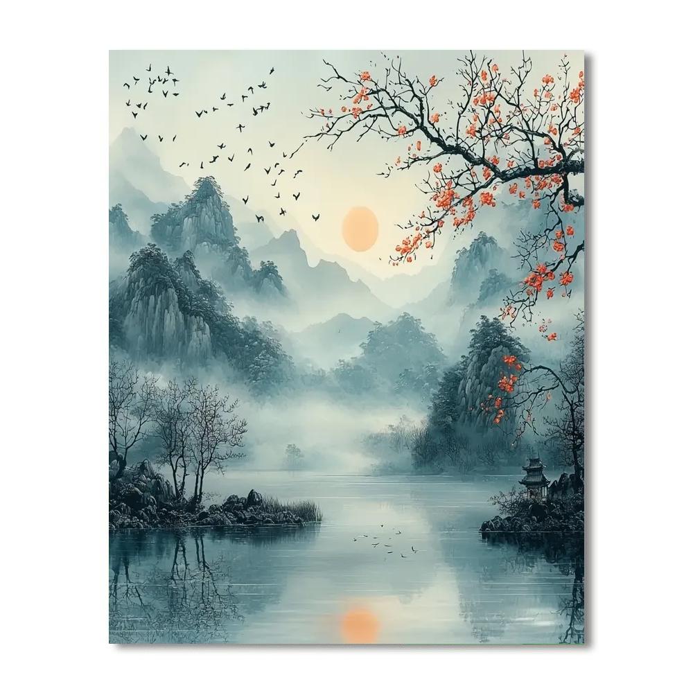 Zhao Mengfu Inspired Essence Of Gentle Winds  Paint By Color