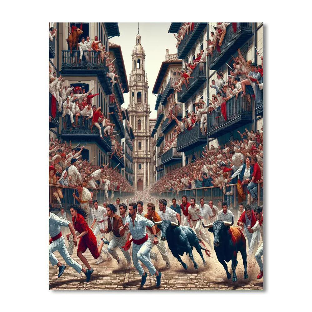 Festival Of San Fermin - Pamplona Number Painting