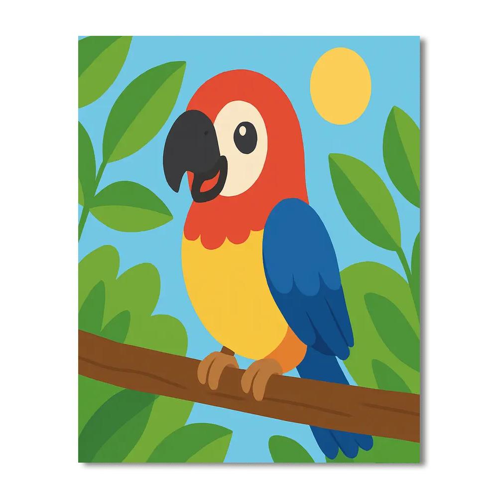 Brightly Coloured Parrot Painting By Numbers Kit