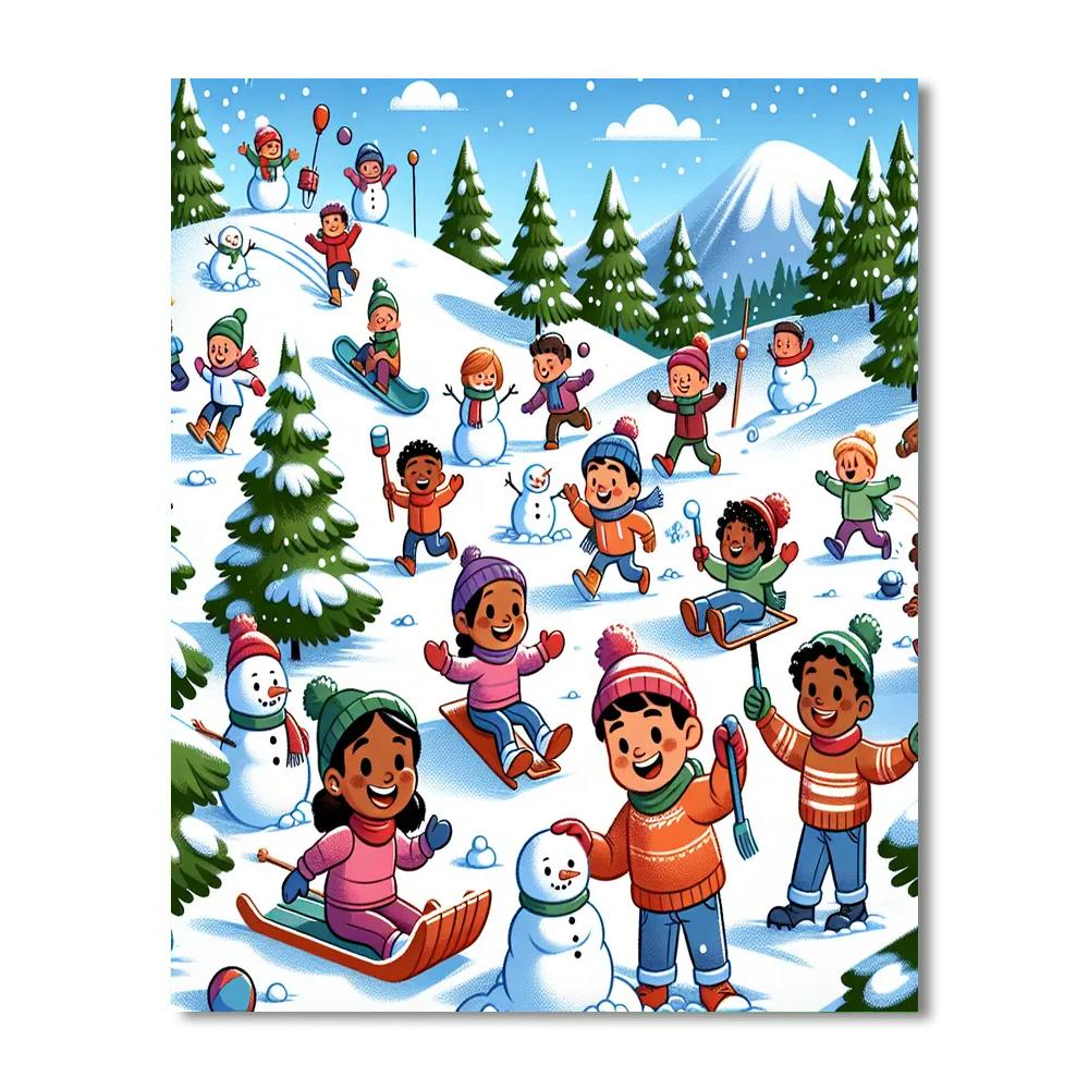 Wonderful Winter Fun Painting By Numbers Kit
