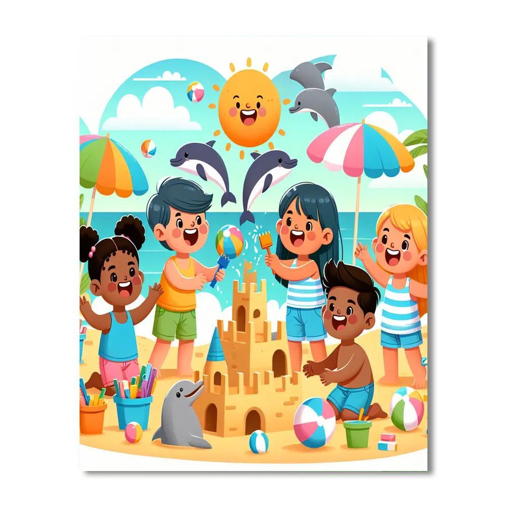 Sunny Summer Beach Day Paint By Color