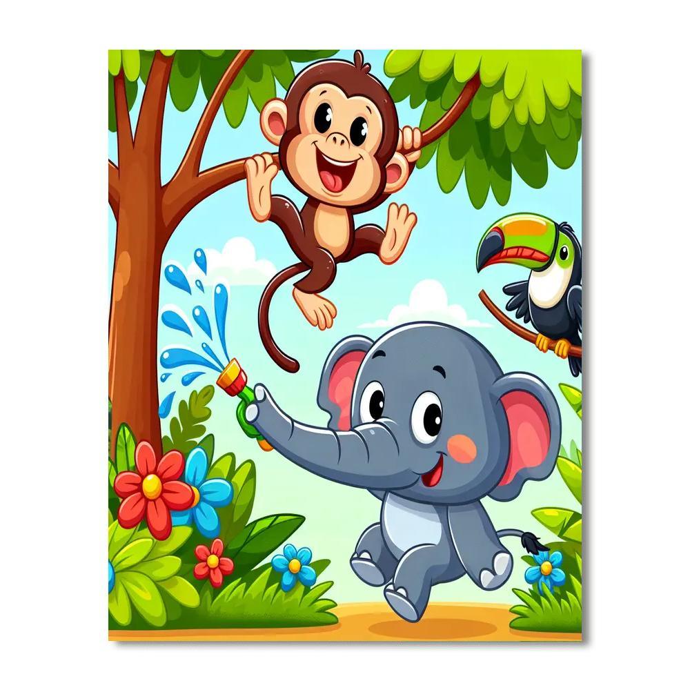 Charming Jungle Adventure Paint By Numbers Art