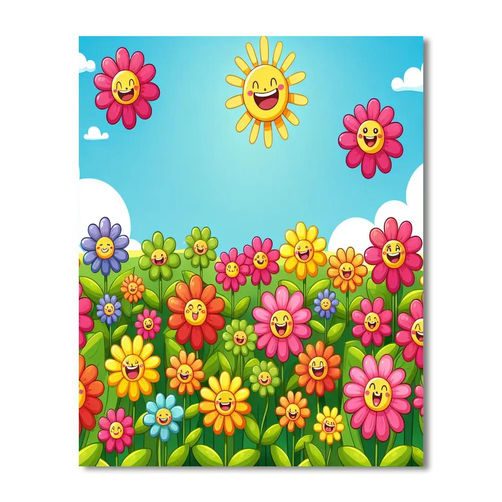 Whimsical Flower Parade Numbered Painting Kits