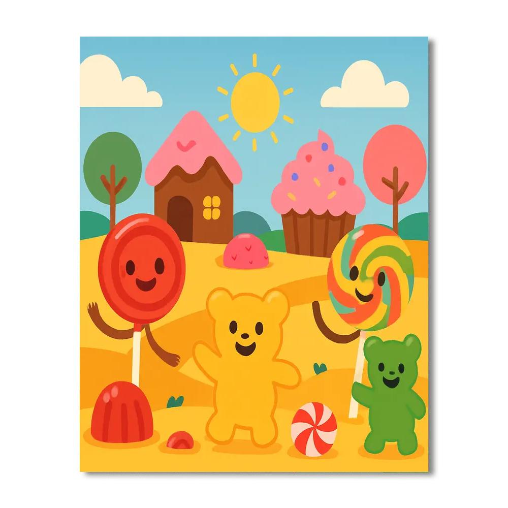Cheerful Candy Kingdom DIY Paint By Numbers