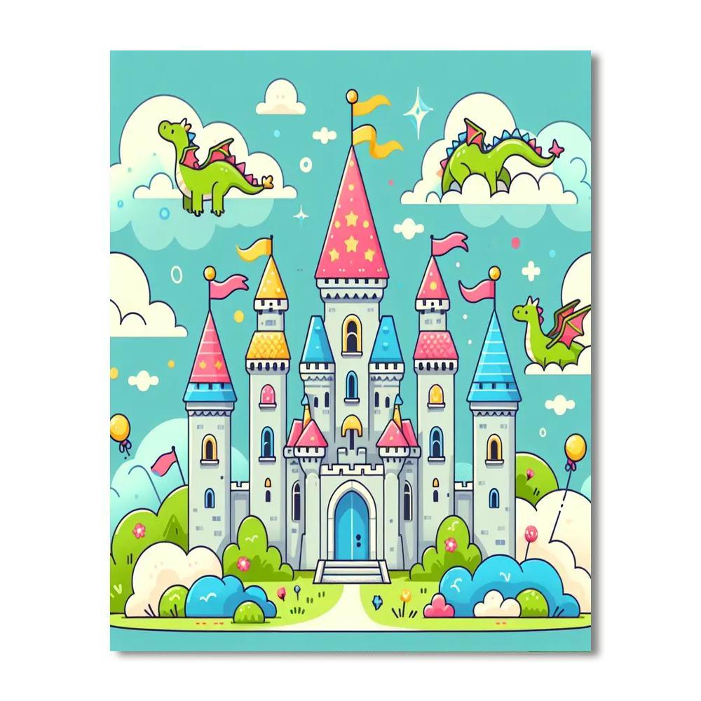 Colorful Castle Kingdom Paint By Numbers Kits