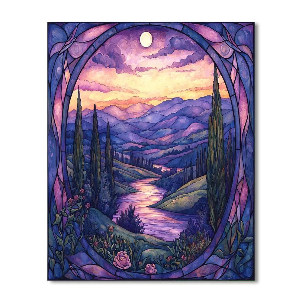 Alphonse Mucha Inspired Twilight Whispers  Numbered Painting Kits