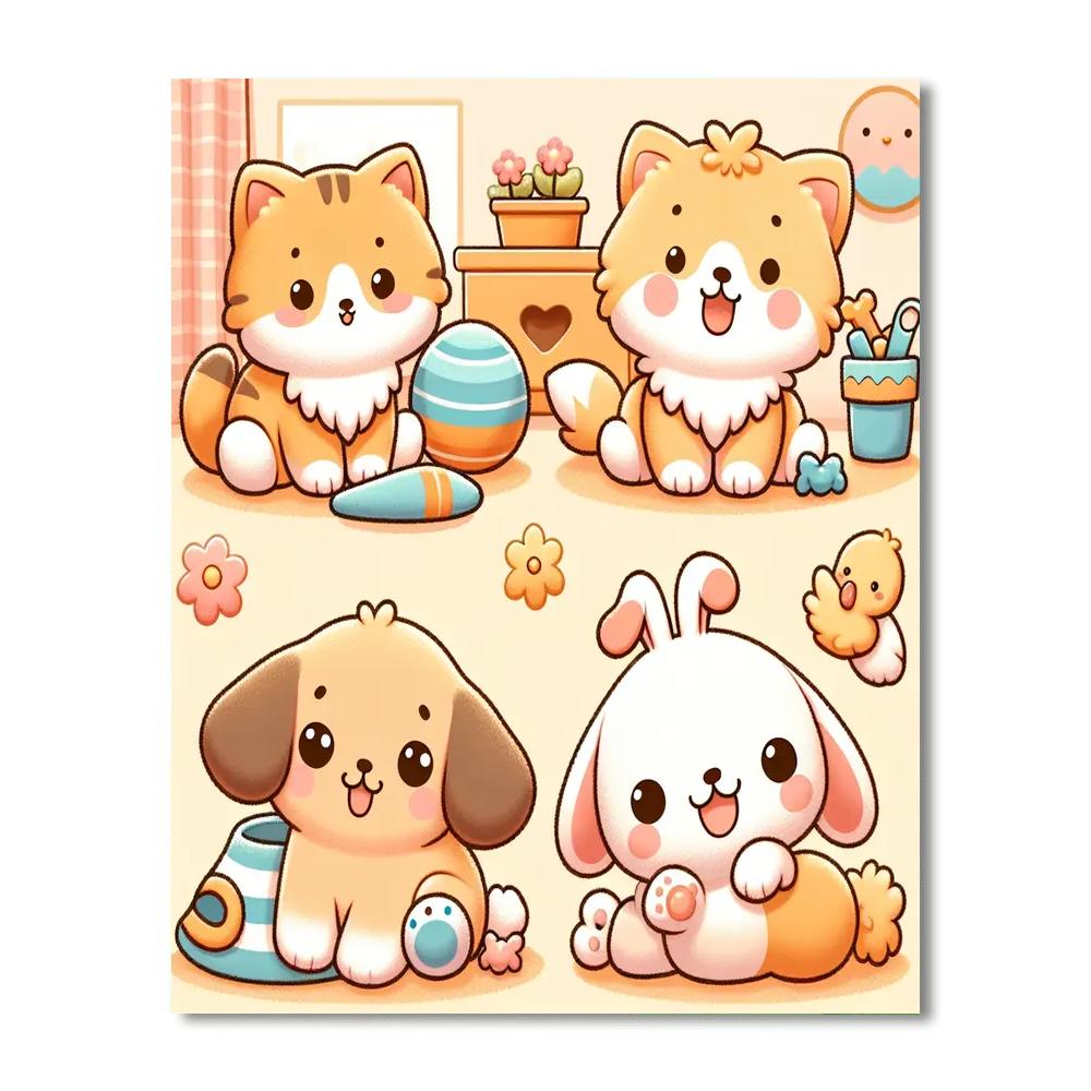 Cuddly Pets Collection Number Painting