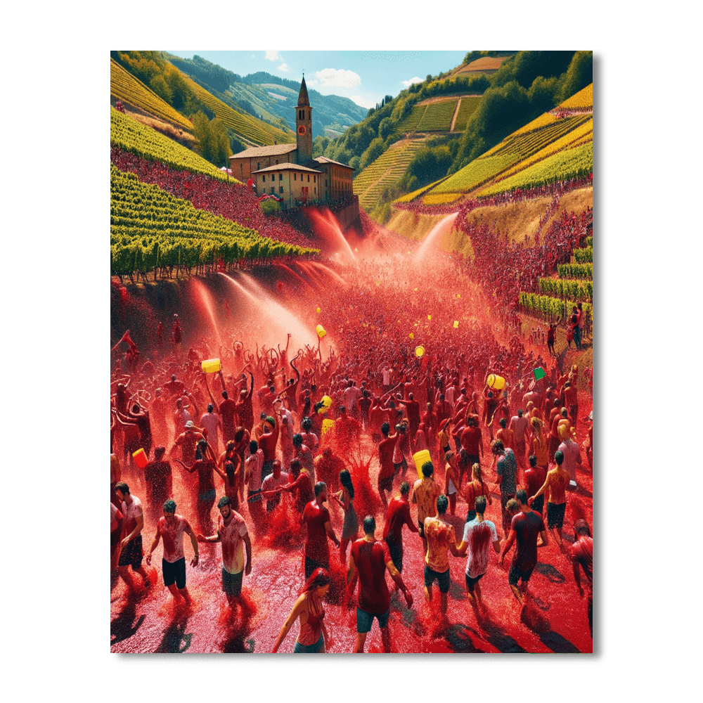 San Vino Wine Fight - Haro Painting By Numbers Kit