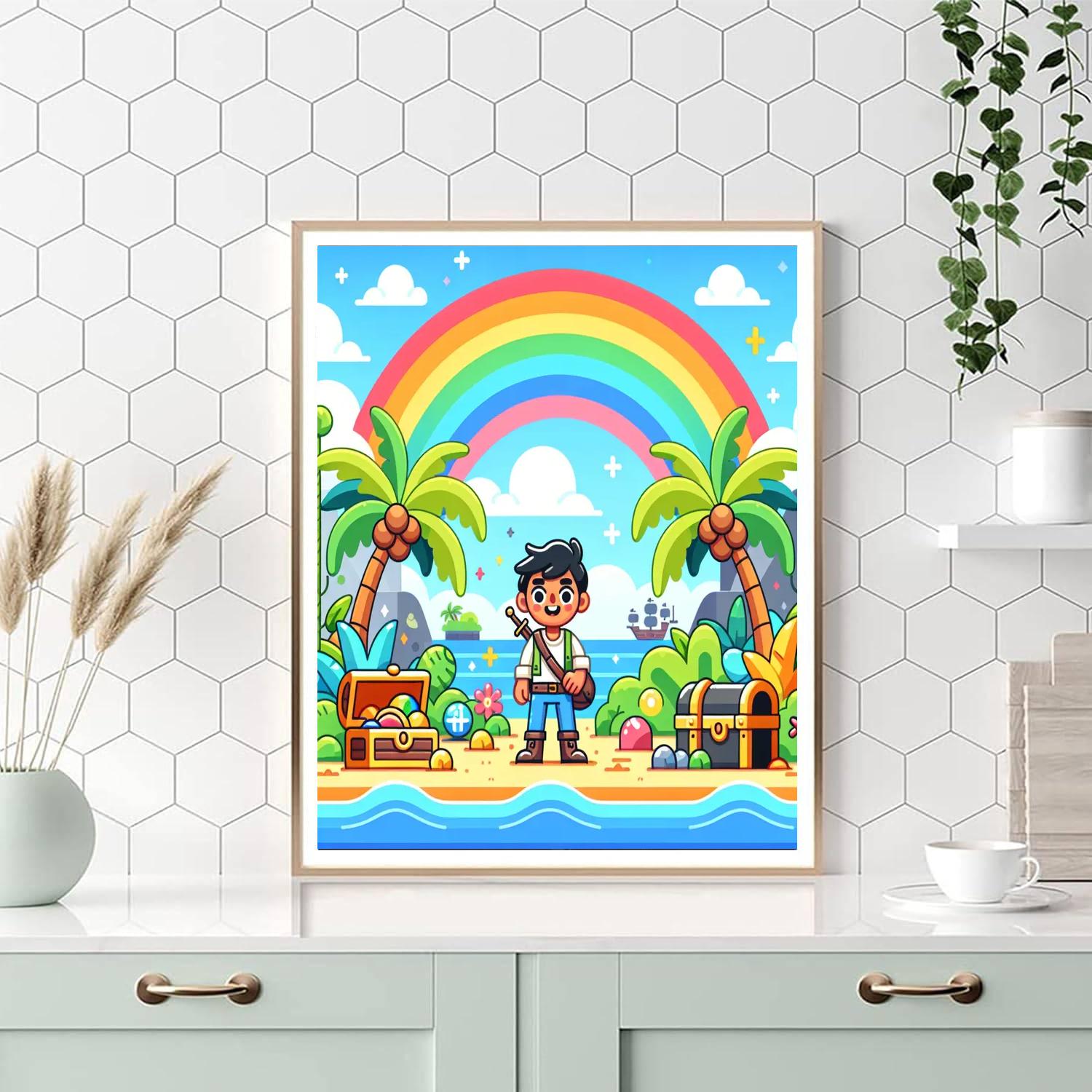 Rainbow Island Discovery DIY Paint By Numbers