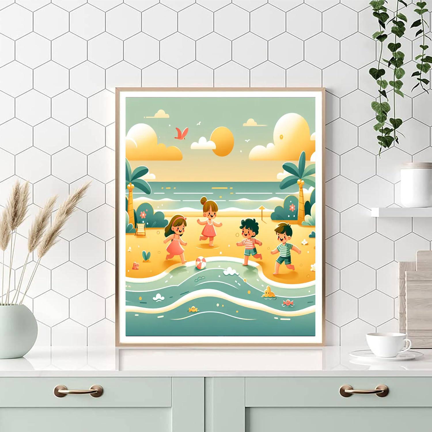 Dreamy Beach Retreat Number Painting