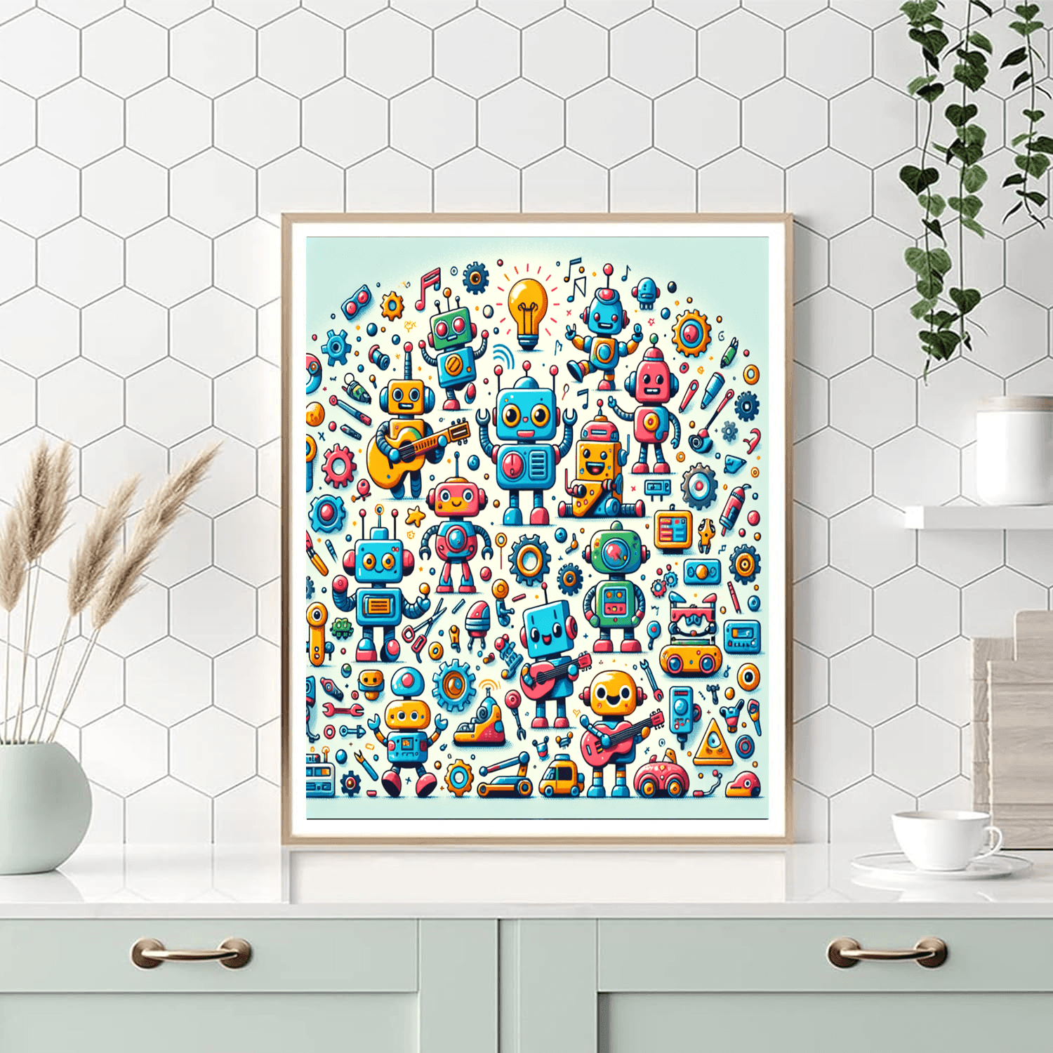 Funky Robot World Painting By Numbers Kit