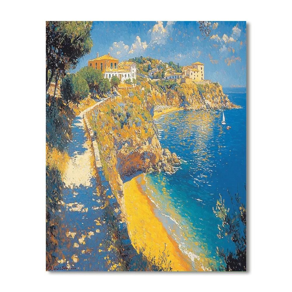 Joaquin Sorolla Inspired Radiant Mediterranean Coastline  Paint By Numbers