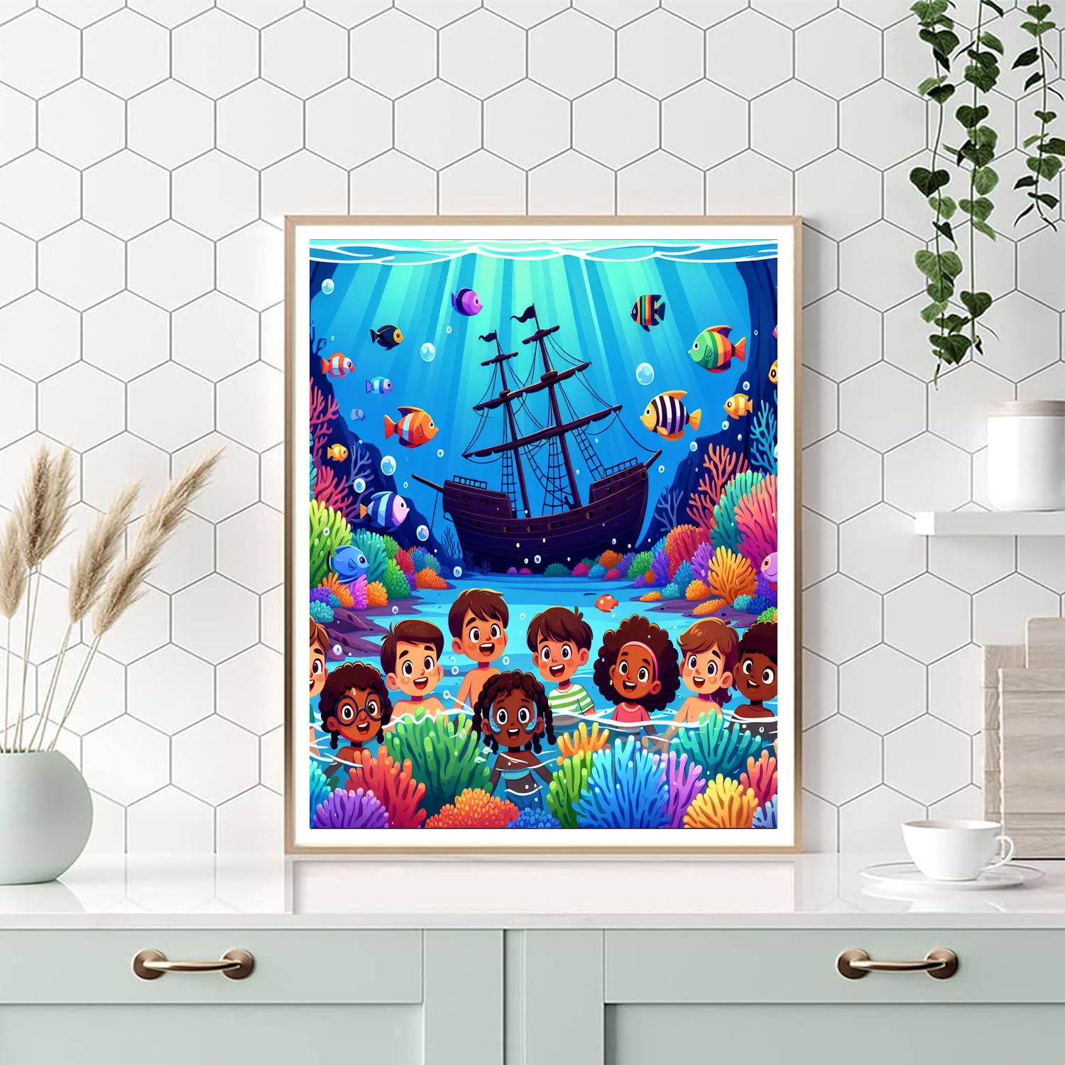 Underwater Wonderland Quest Painting Number Kit