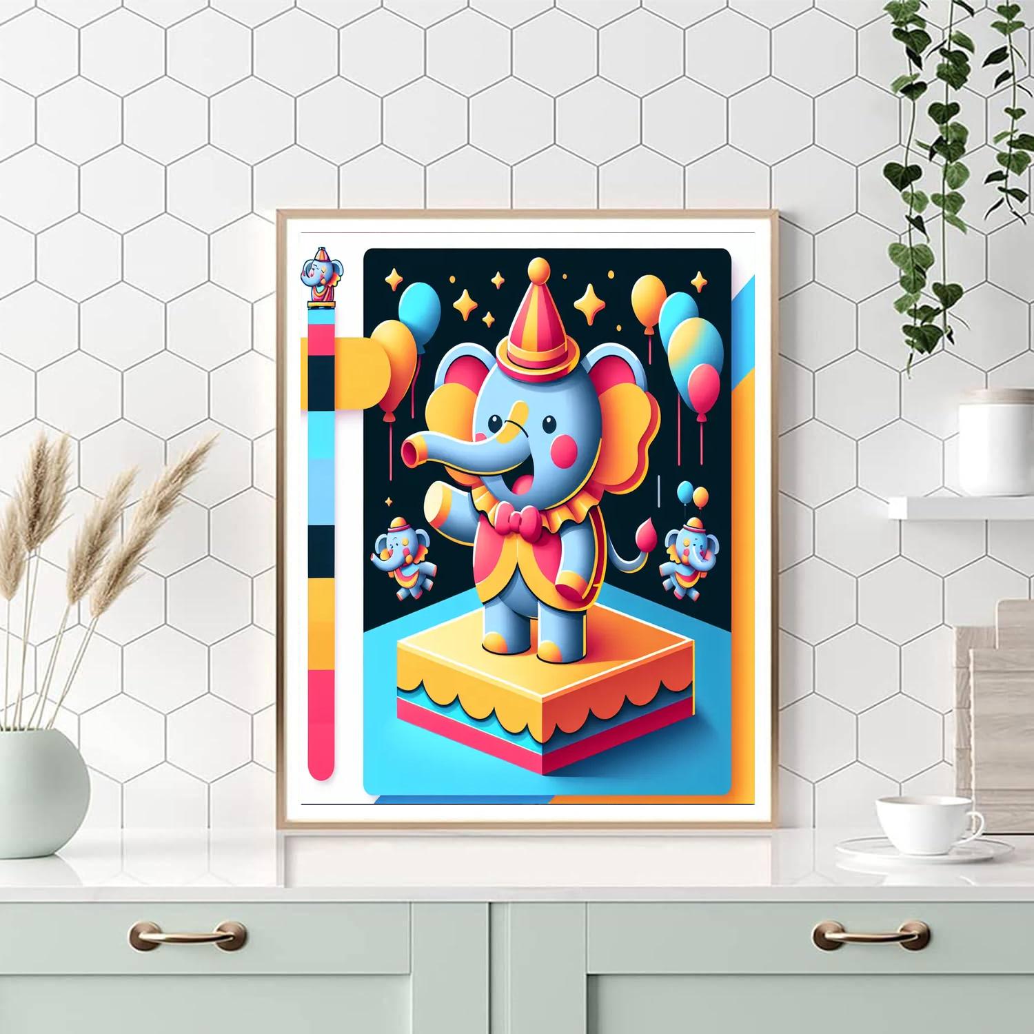 Jolly Circus Elephant Numbered Painting Kits