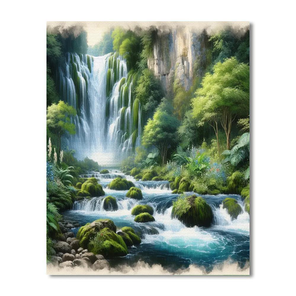 Meditative Zen Waterfall Paint By Color