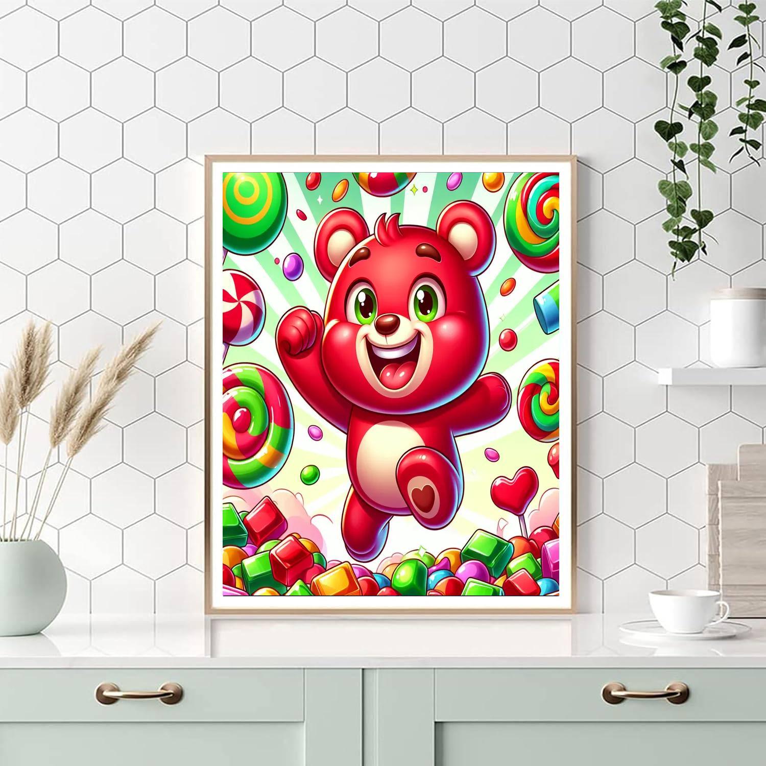 Bouncing Candy Gummy Bear DIY Paint By Numbers