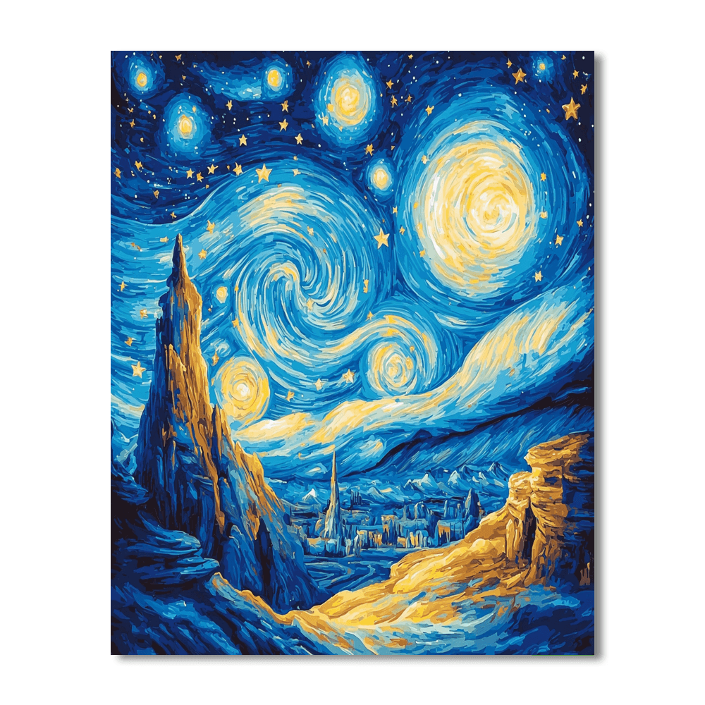 Vincent Van Gogh Inspired Van Gogh's Cosmic Cyclone  Paint By Numbers Art