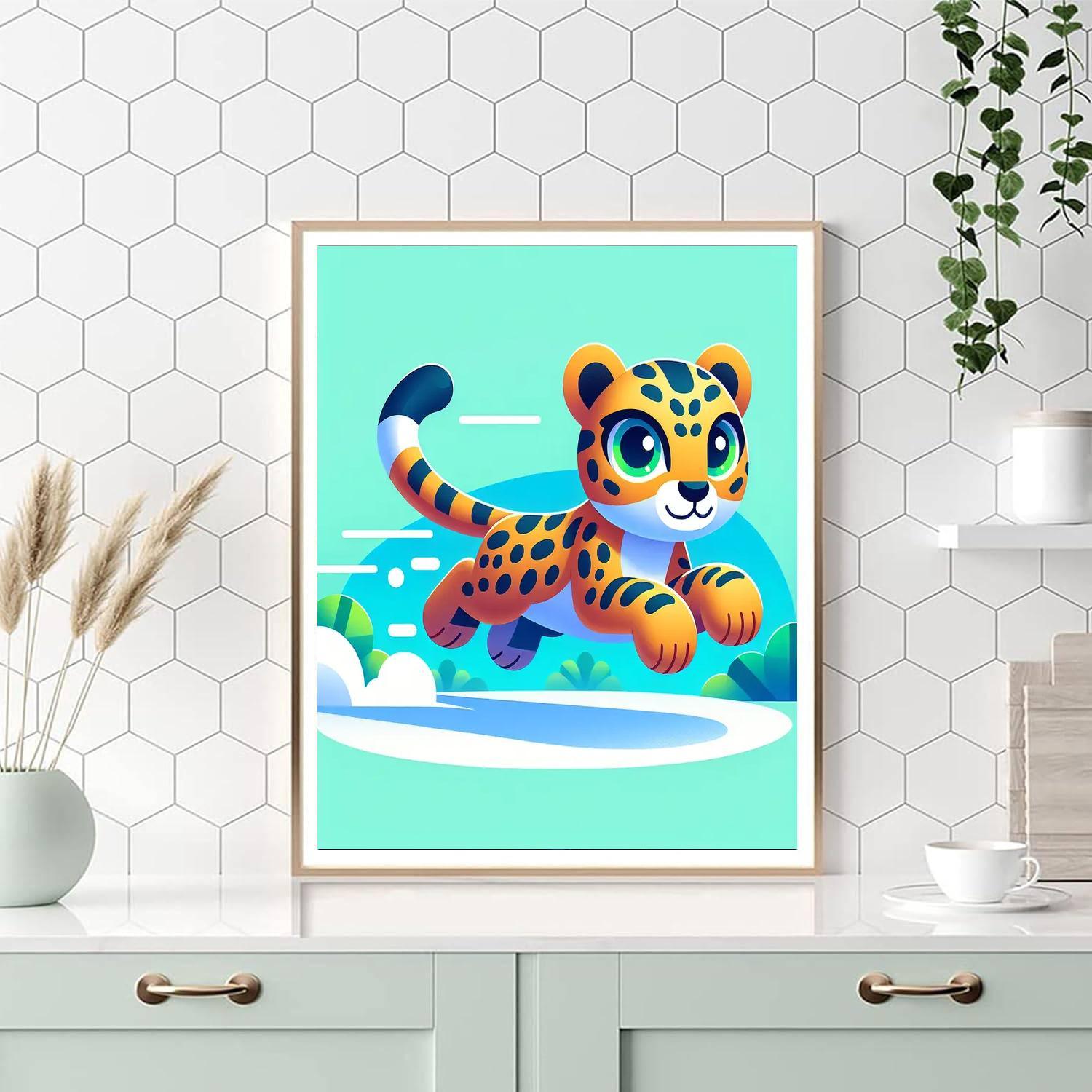Leaping Leopard Painting By Numbers Kit