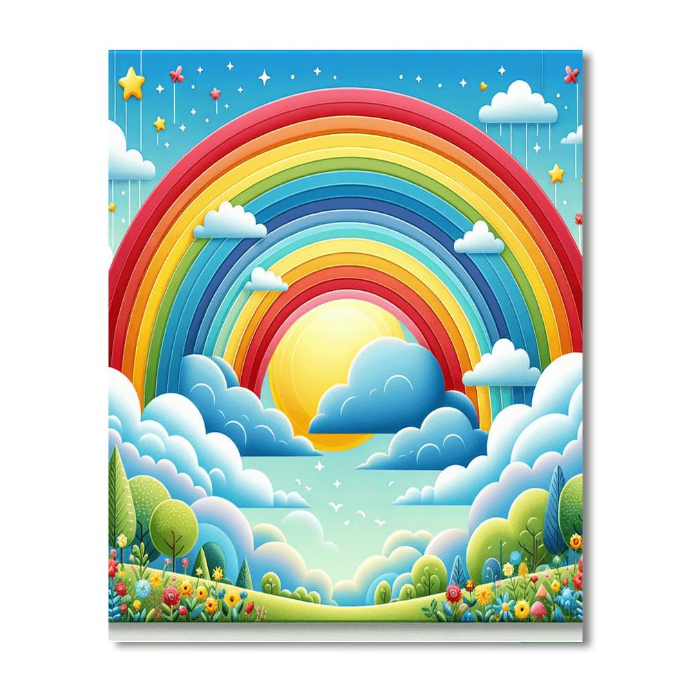 Dreamy Rainbow Skies Painting By Numbers Kit