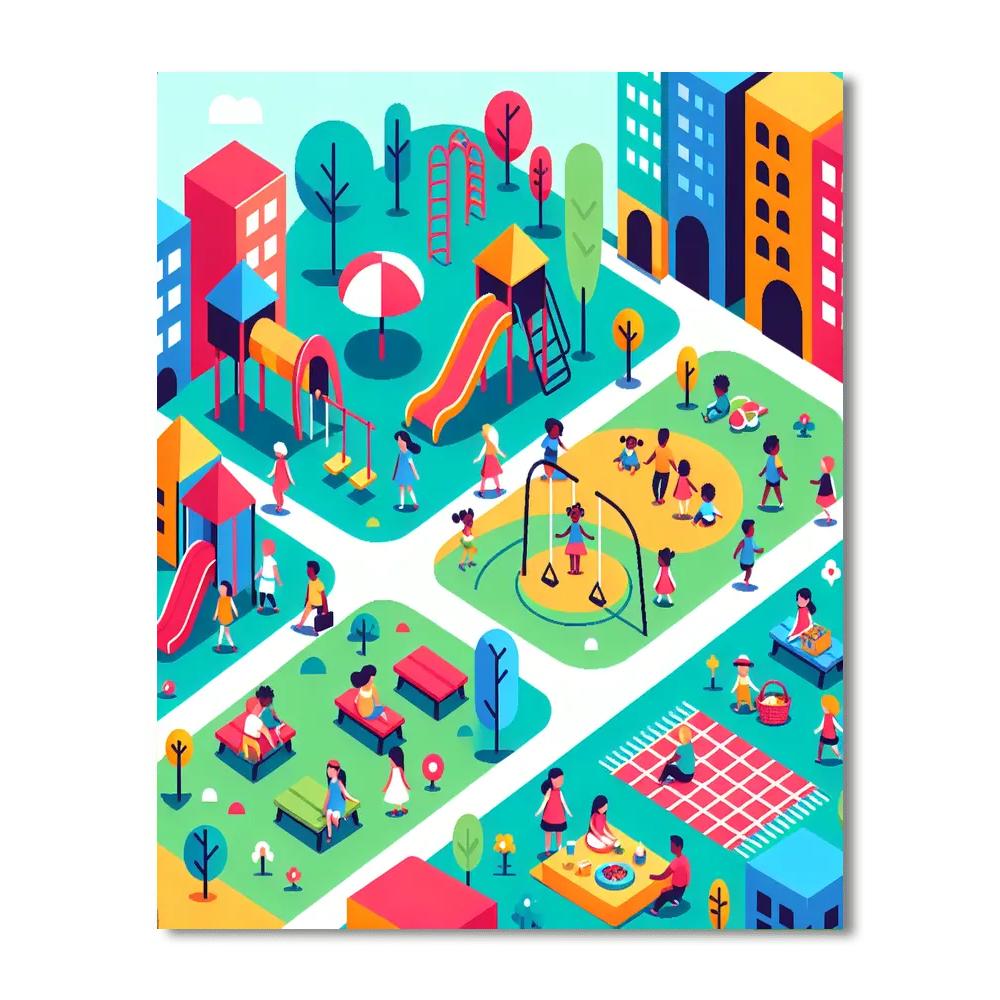 City Park Playground Paint By Number