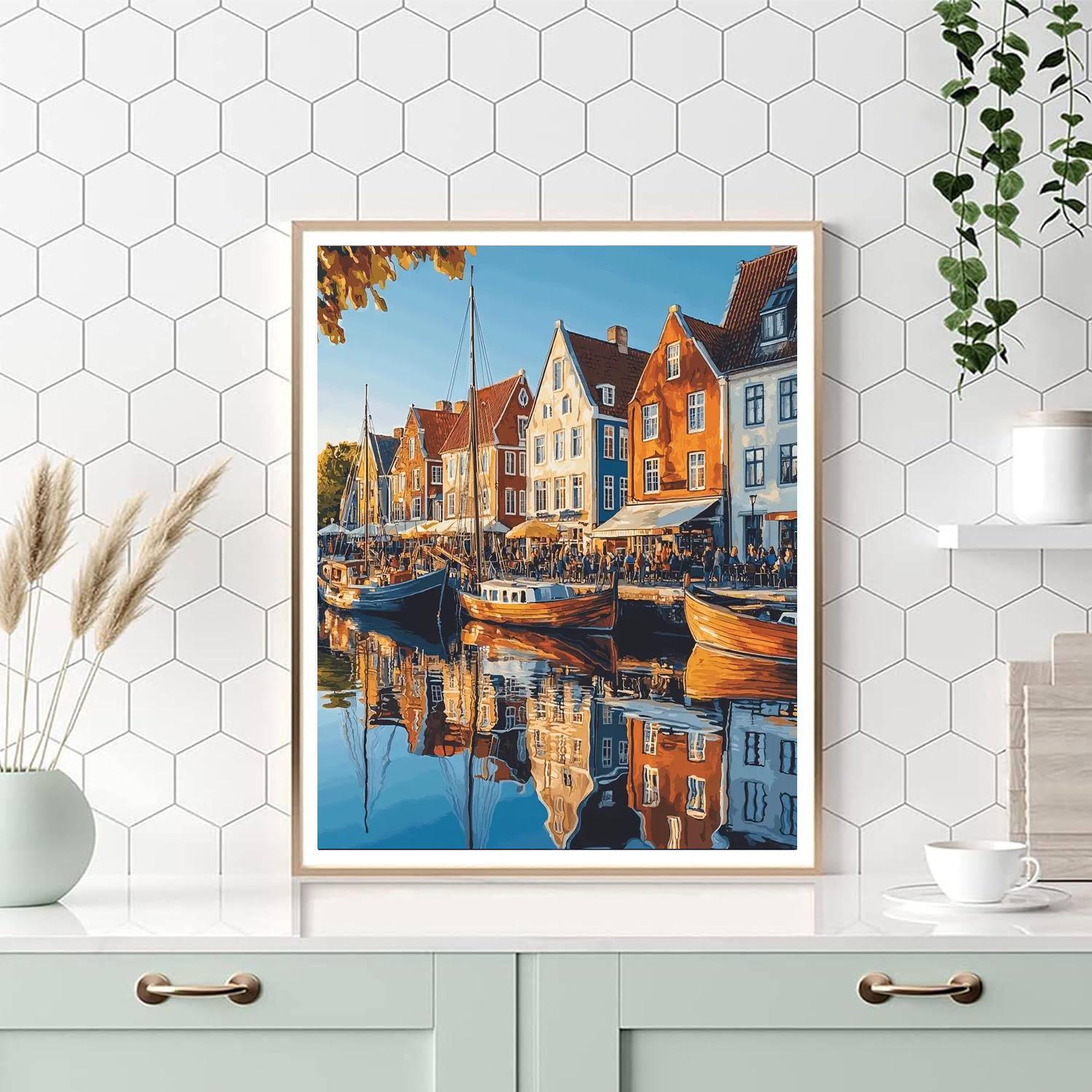 Copenhagen's Nyhavn - Denmark Numbered Painting Kits