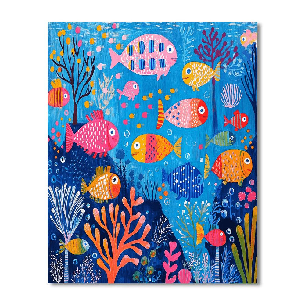 Klee Inspired Underwater Dreams  Numbered Painting Kits