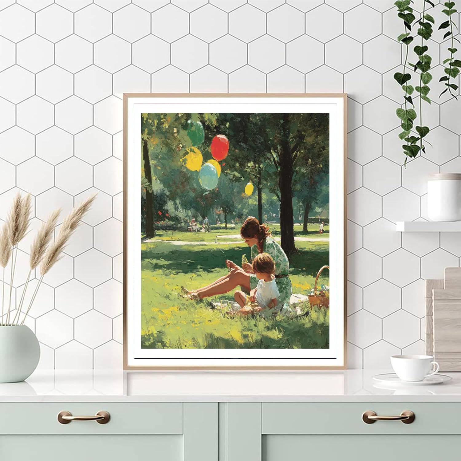 Mom's Day In The Park Paint By Numbers Kits