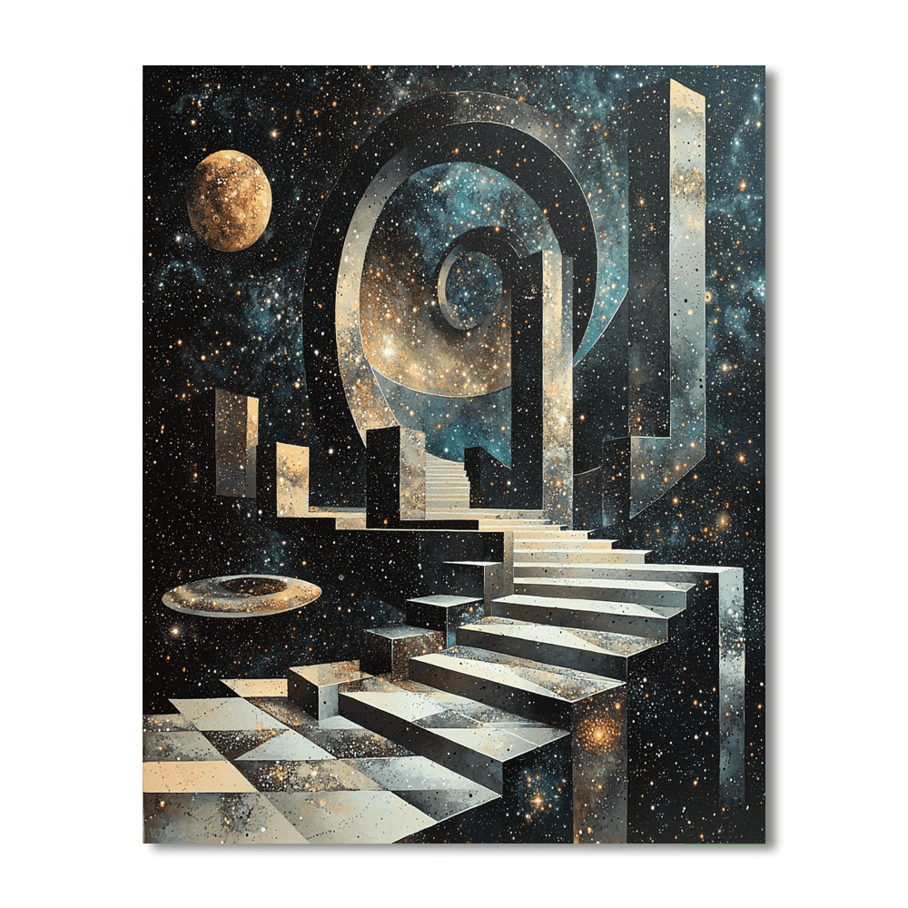 M.C. Escher Inspired Galactic Patterns Symphony  Painting By Numbers Kit