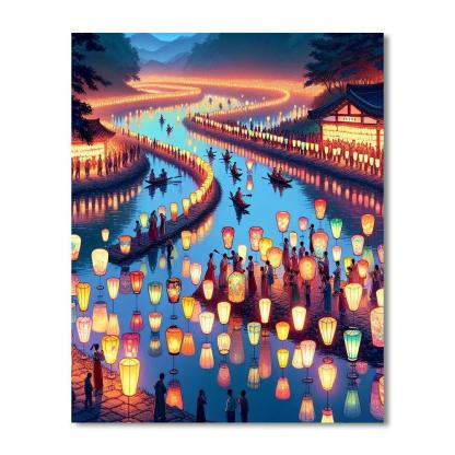 Korean Lantern Festival - South Korea Paint By Numbers Kits