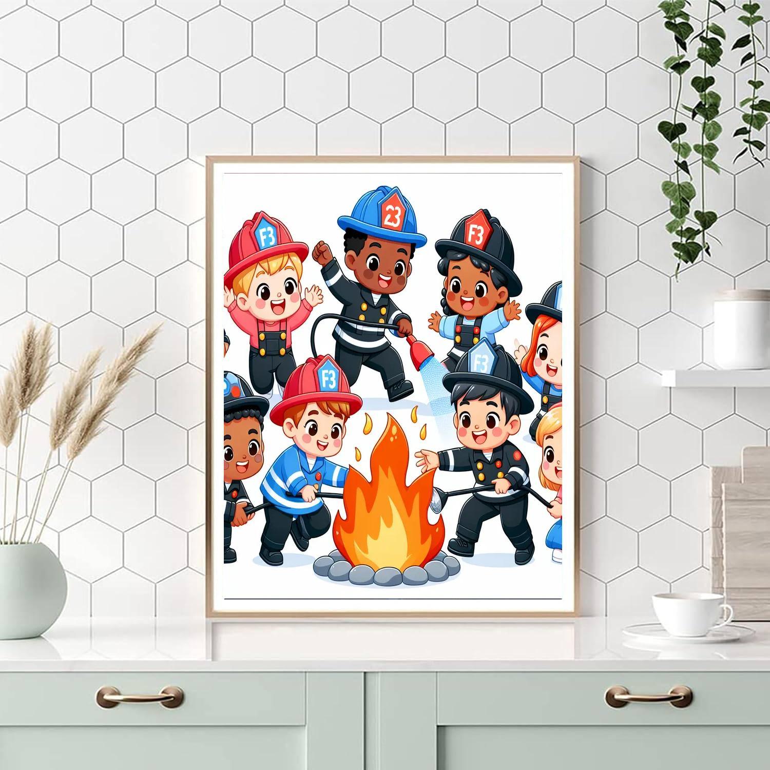 Friendly Firefighters Brigade Numbered Painting Kits