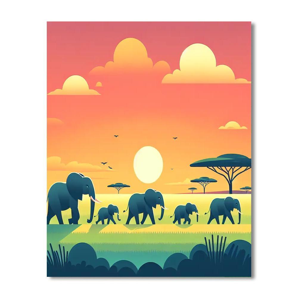 Elephant Explorer Excursion Numbered Painting Kits
