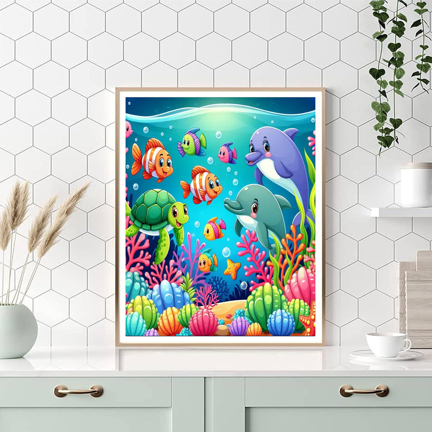 Happy Undersea Adventure Paint By Numbers Art