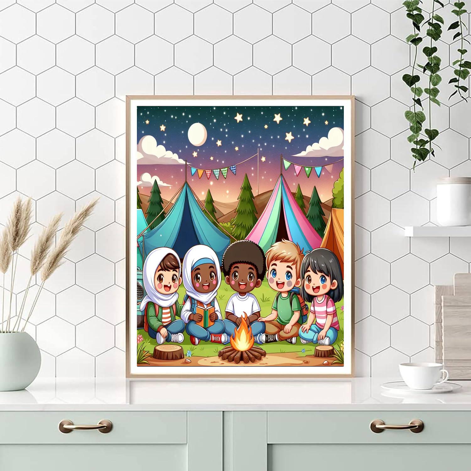 Starlight Sky Glamping Painting Number Kit