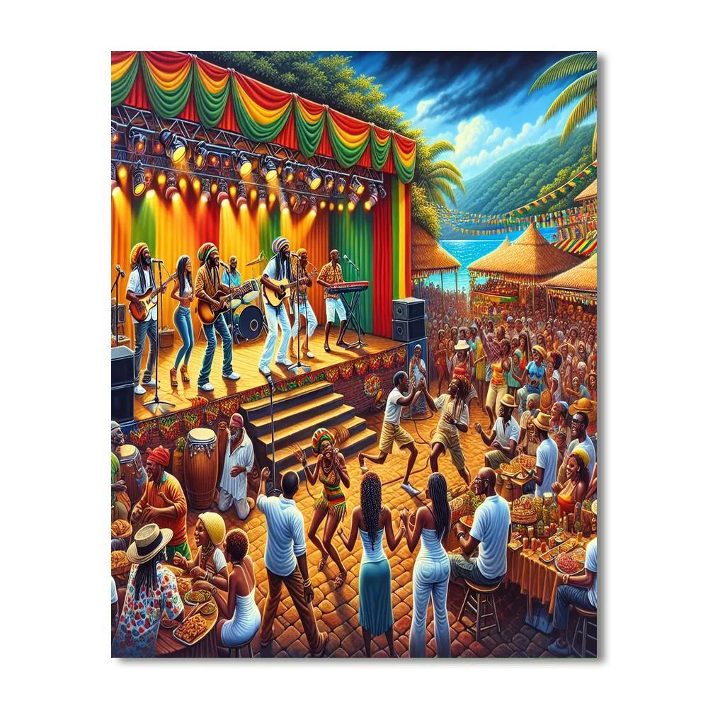 Ocho Rios Reggae Festival Paint By Numbers Art