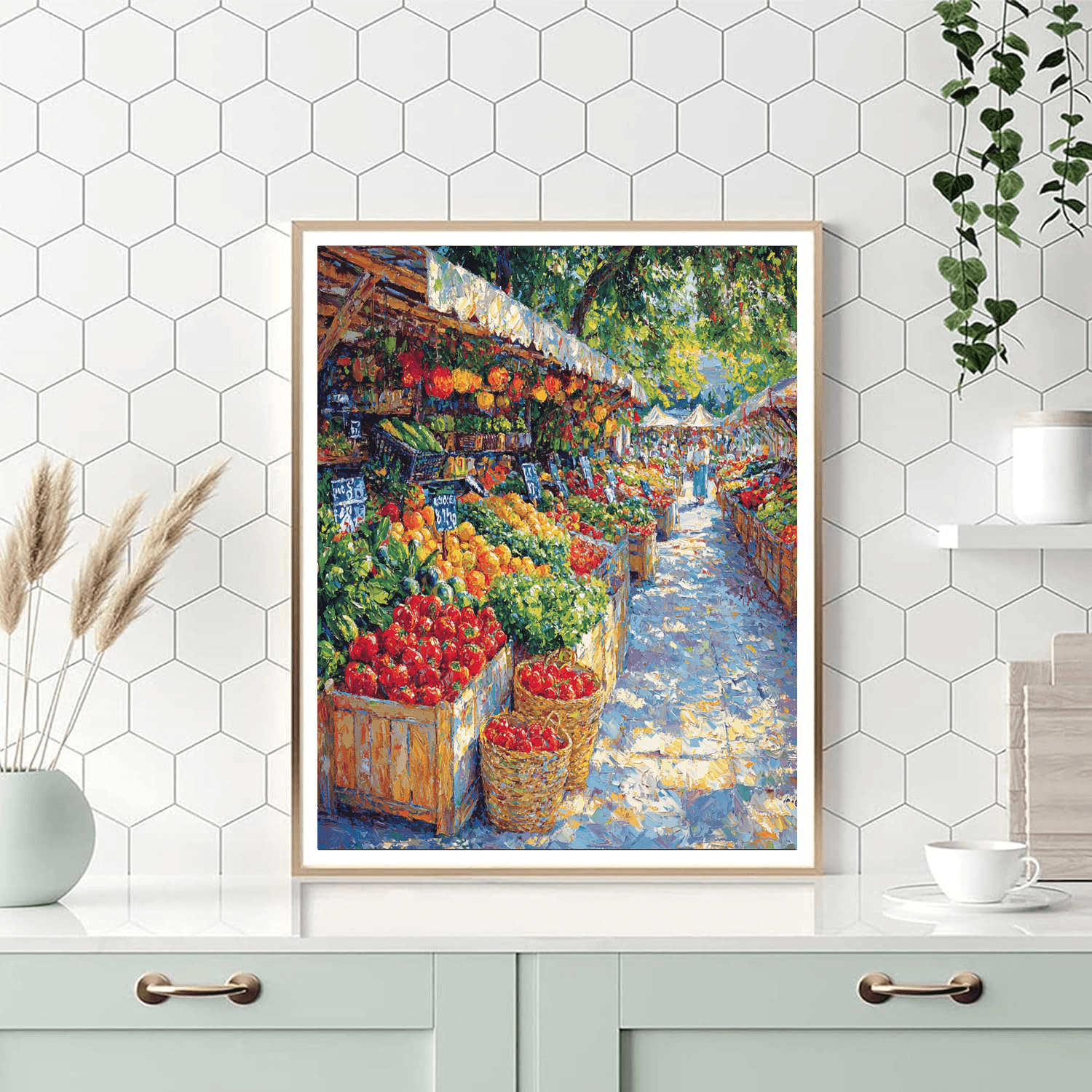 Claude Monet Inspired Vibrant Markets  Paint By Numbers Art