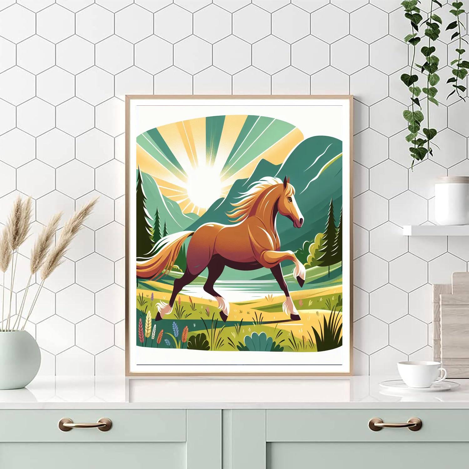 Gallant Gallop Through The Glen Number Painting