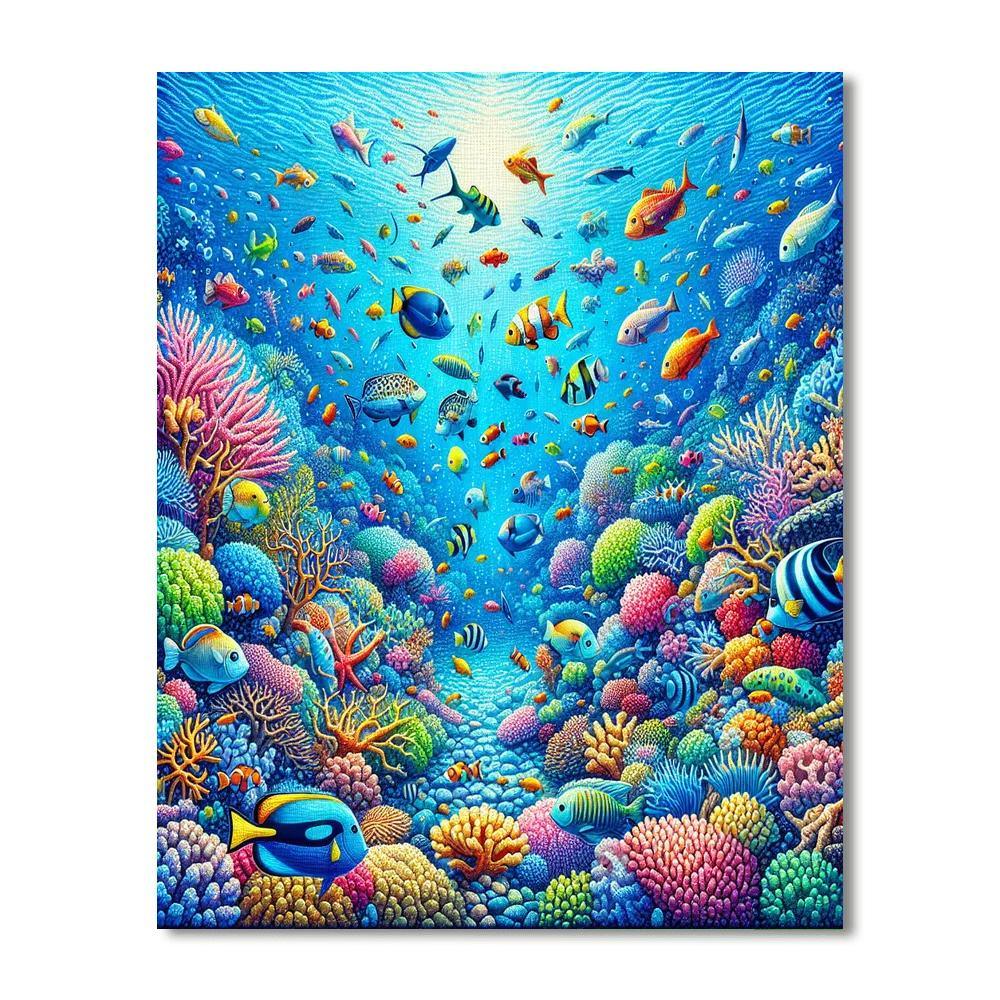 Dazzling Underwater Wonderland Painting Number Kit