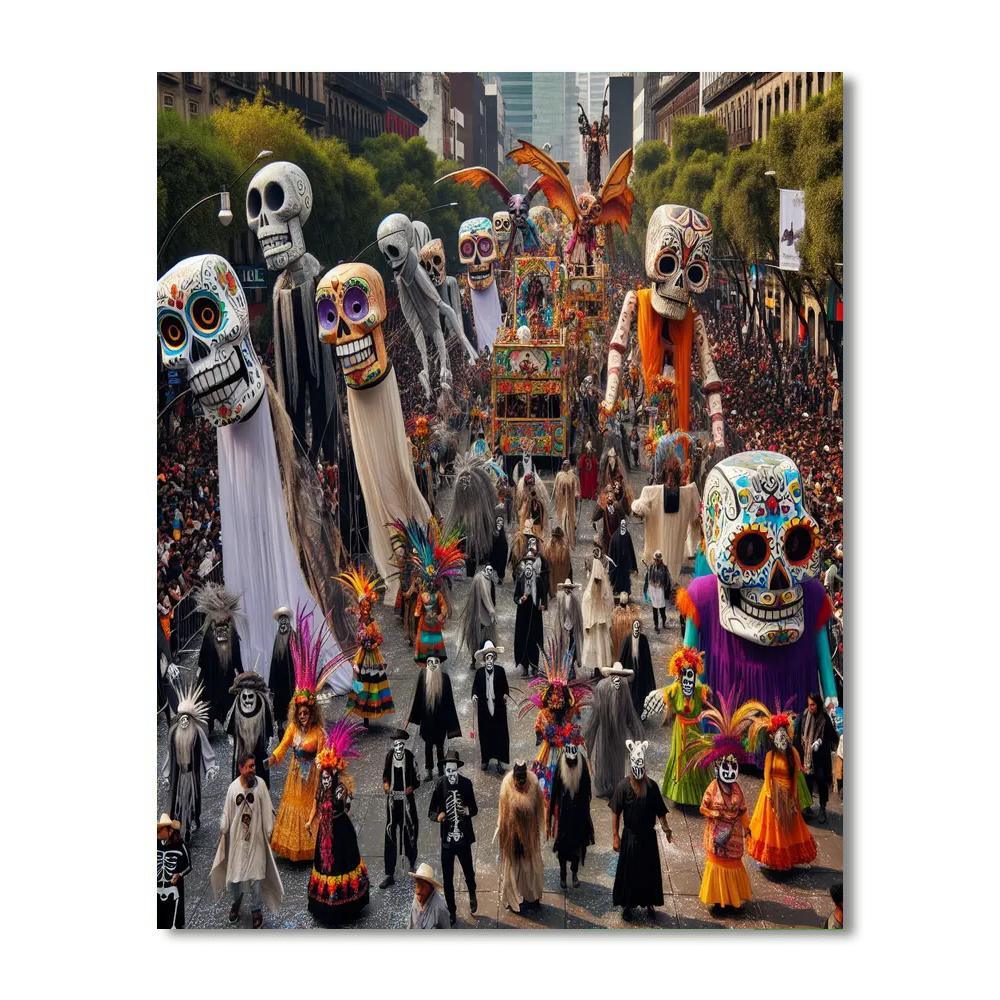 Día De Muertos Parade - Mexico Number Painting