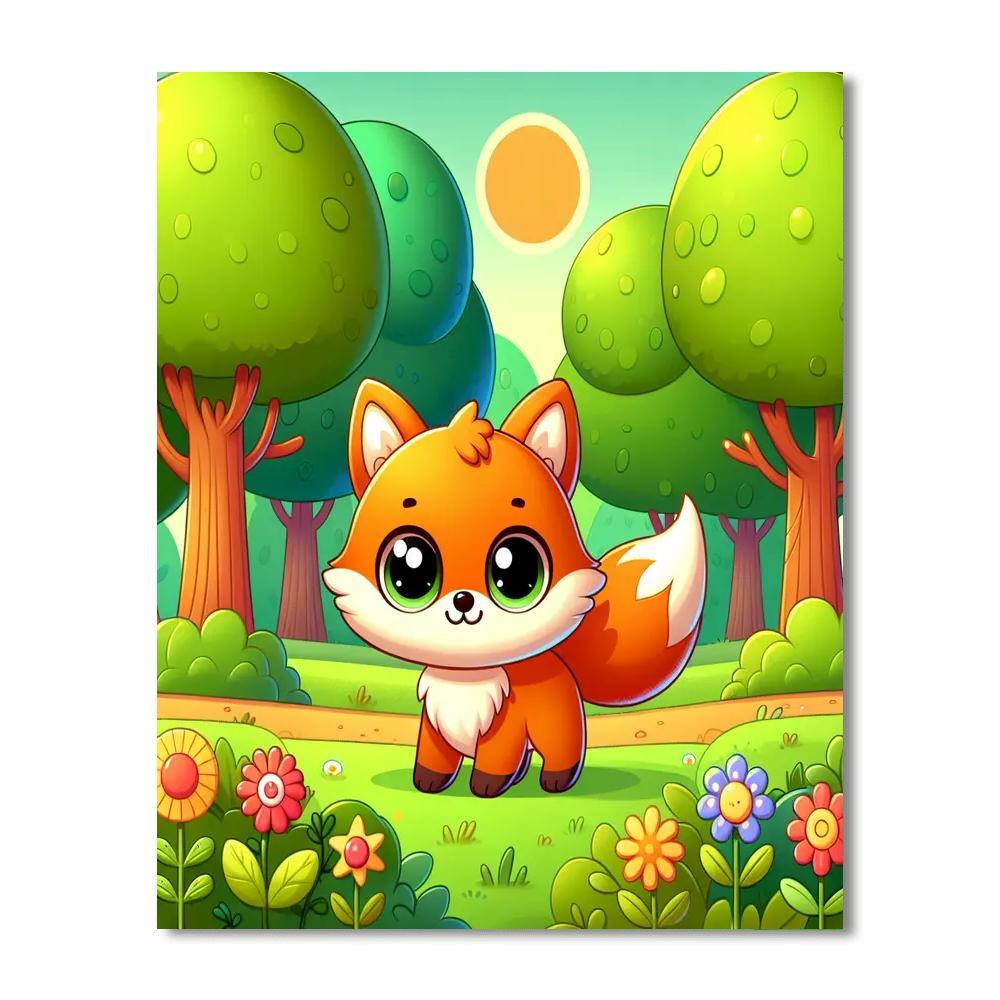 Friendly Fox Cub DIY Paint By Numbers
