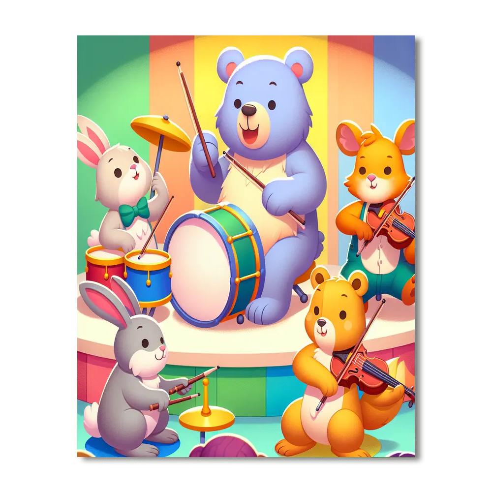 Animal Orchestra Serenade Number Painting