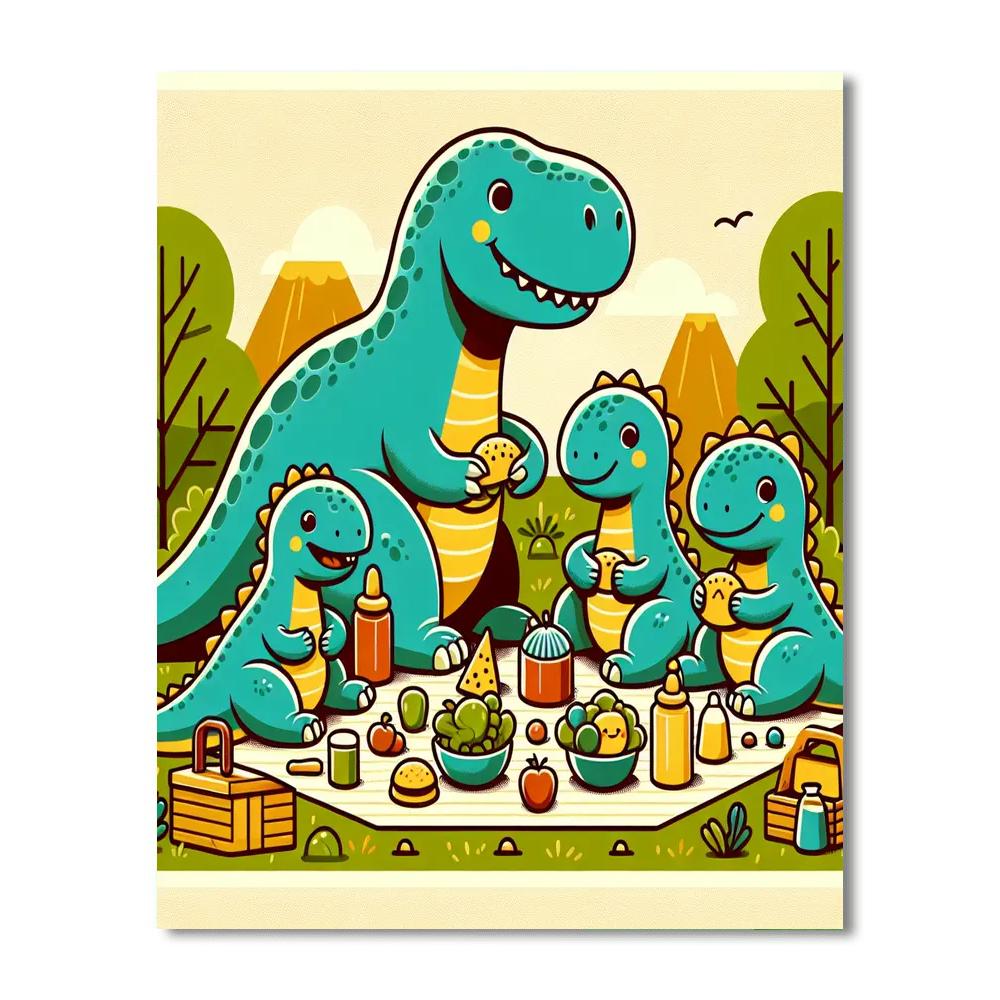 Fun Dinosaur Family Painting By Numbers Kit