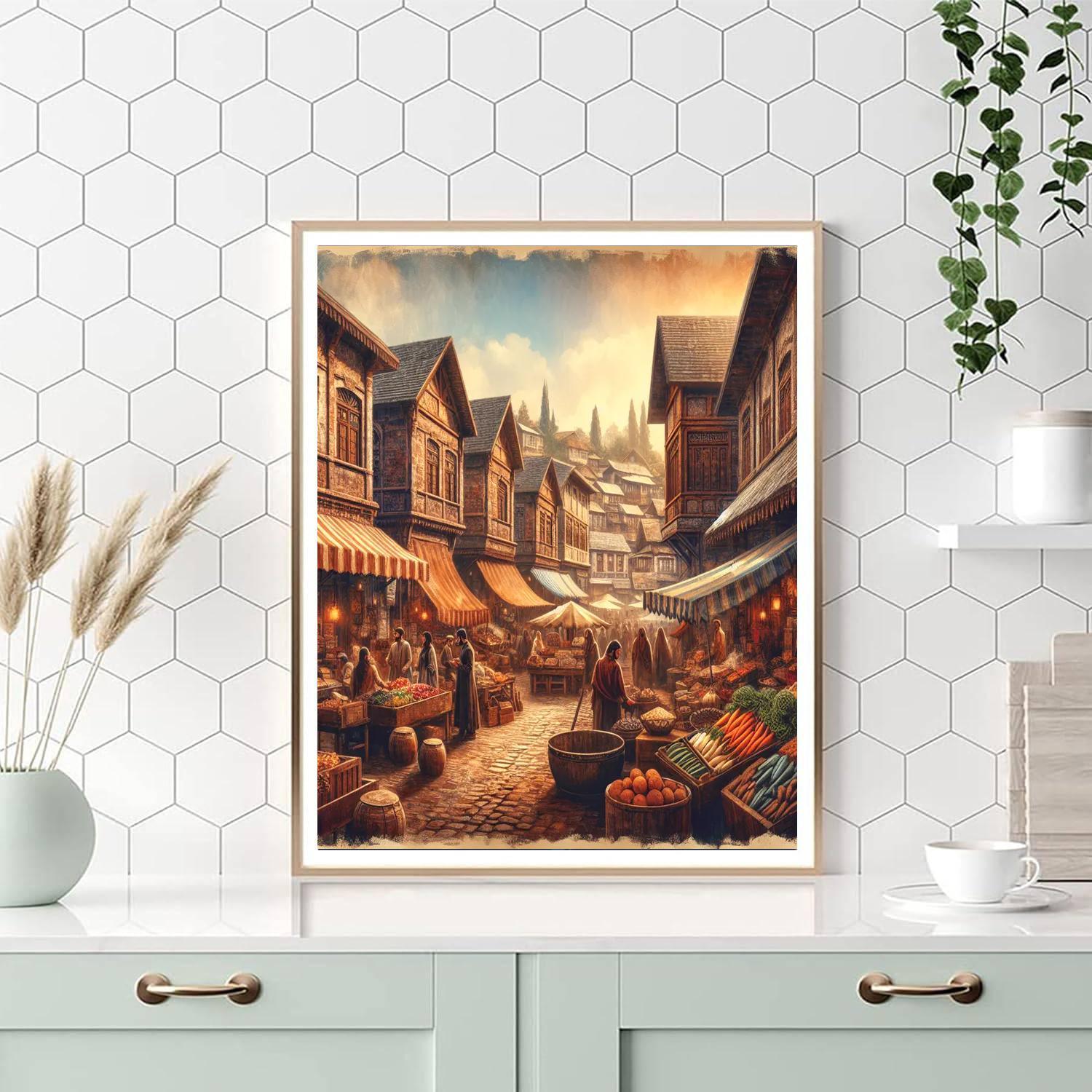 Historical Market Town Numbered Painting Kits