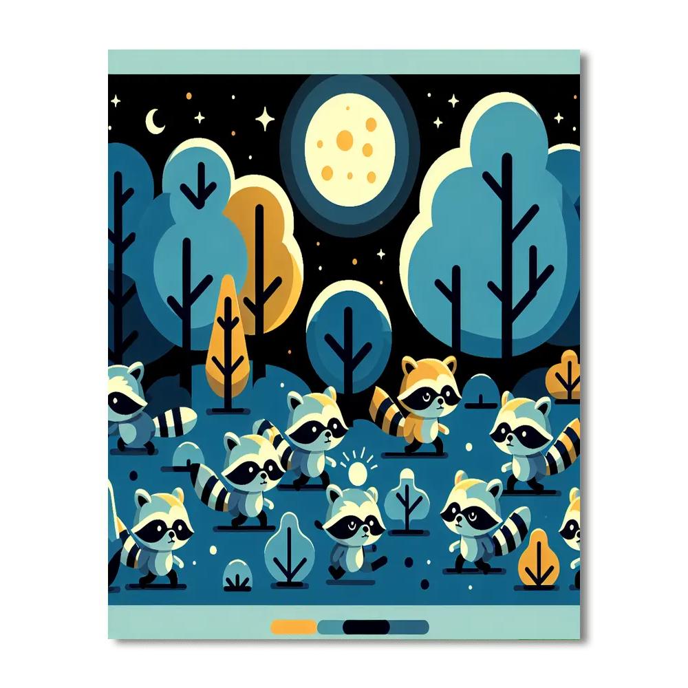 Raccoon Riddle Quest Paint By Numbers