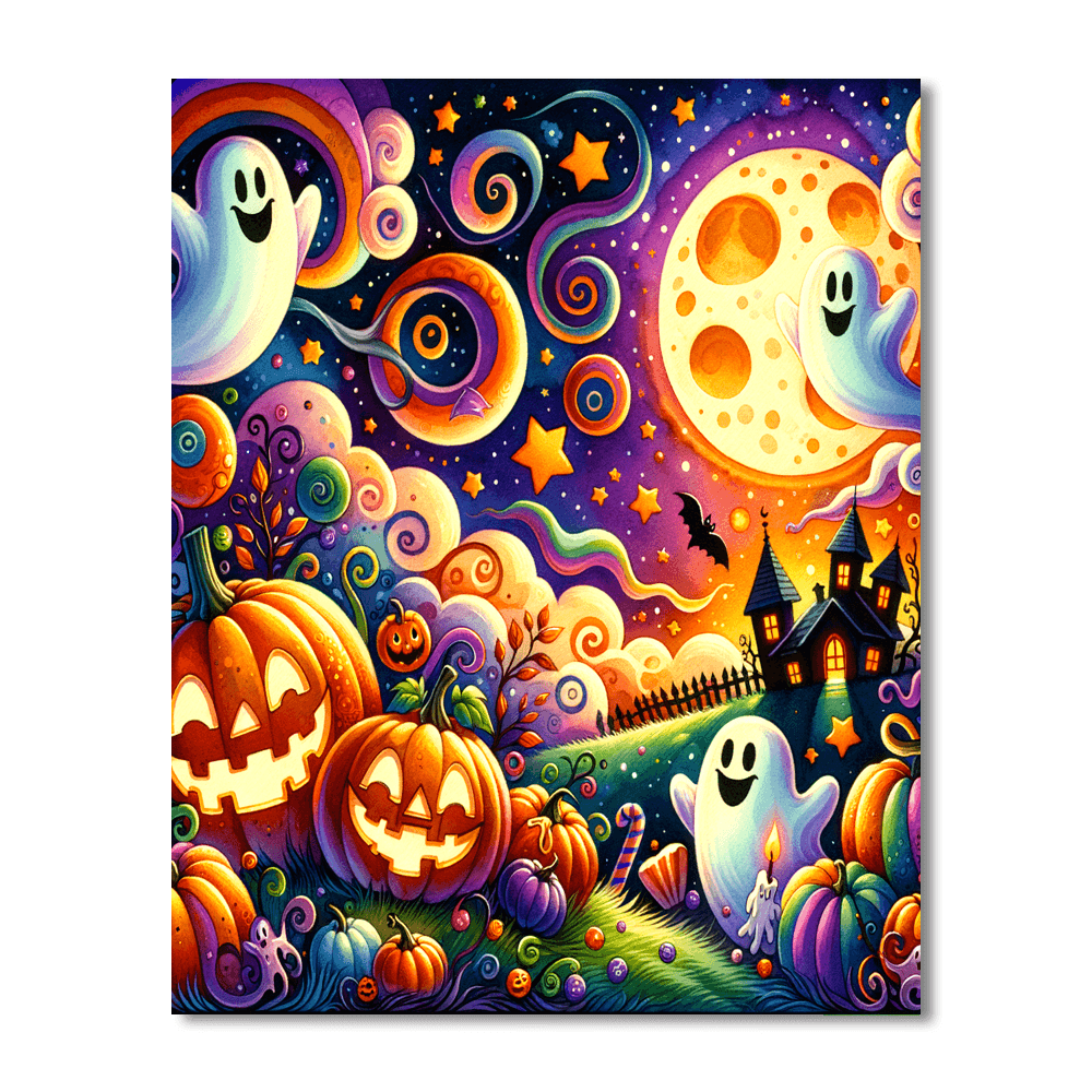 Whimsical Halloween Night Paint By Numbers Kits