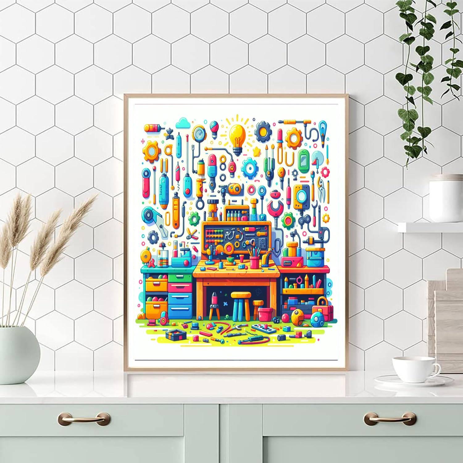 Inventor's Workshop Paint By Numbers Art