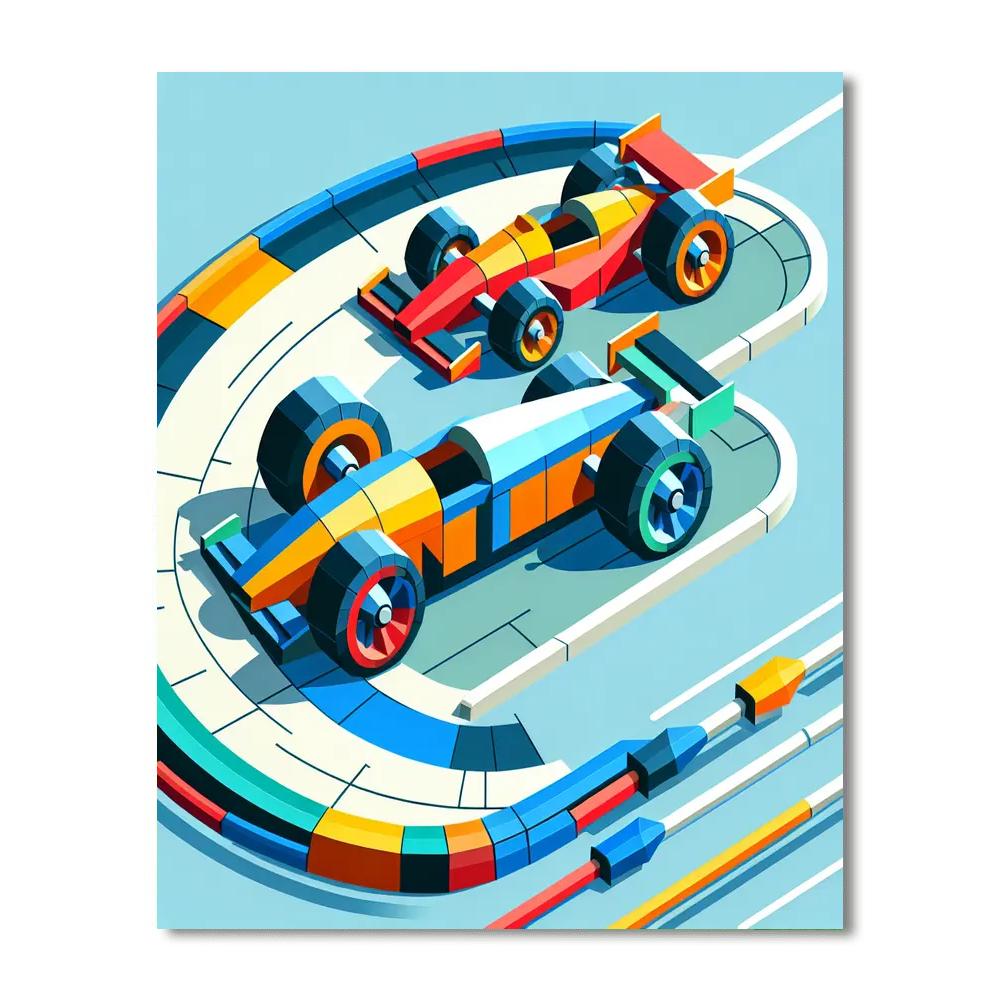 Racing Cars DIY Paint By Numbers