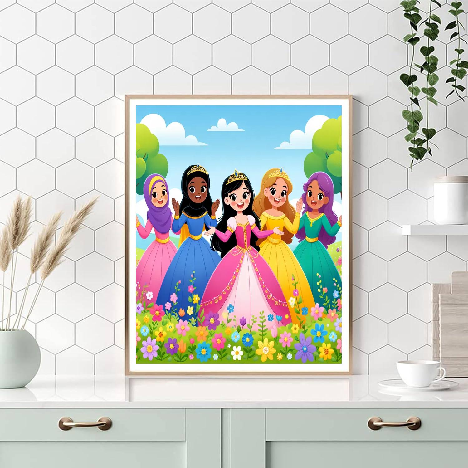 Playful Princesses Painting Number Kit