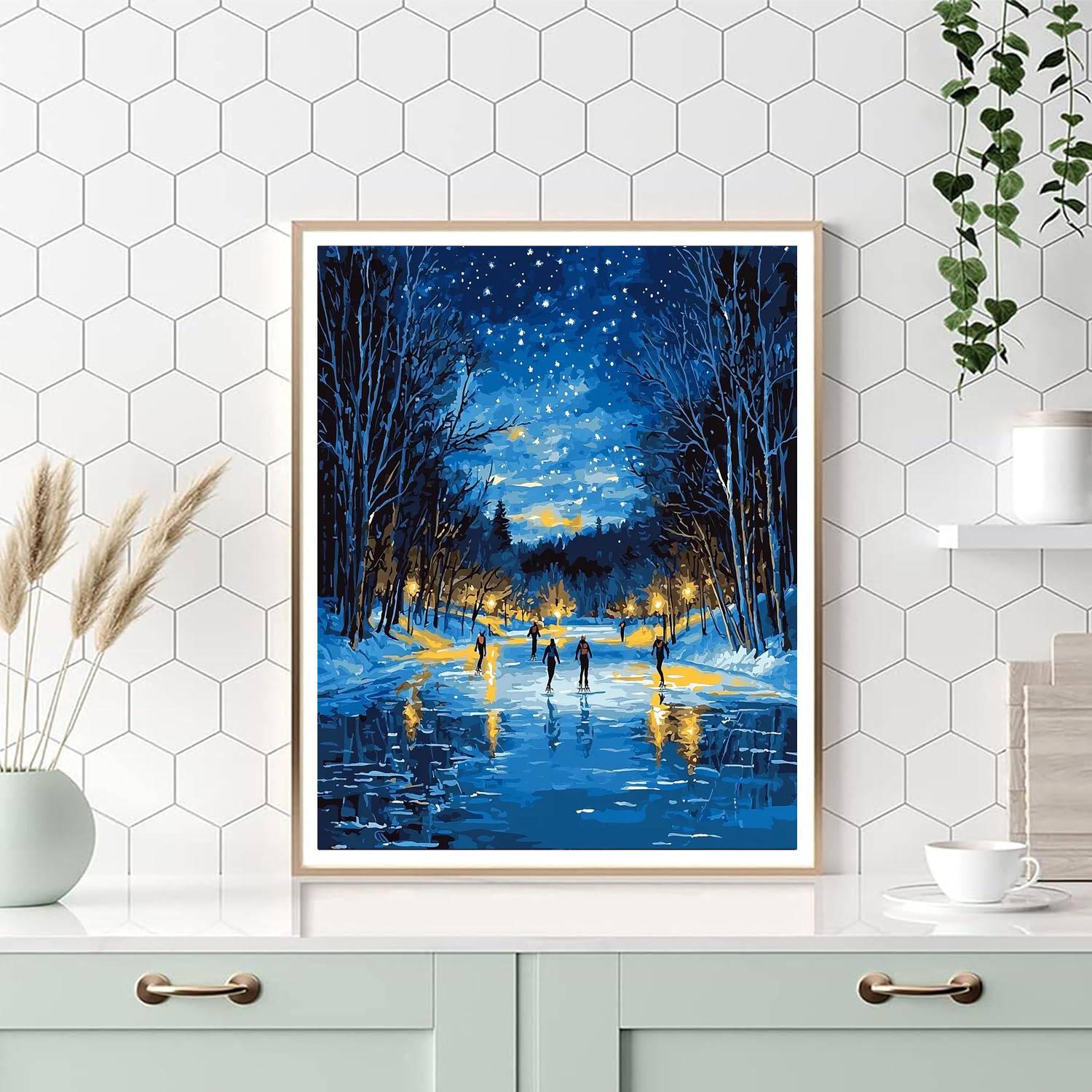 Caspar David Friedrich Inspired Night Skaters  Paint By Numbers
